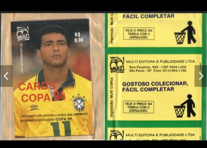 Envelope Lacrado Copa 94 Romário Original Raro - Estado Impecável