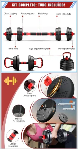 Kit halteres pesos para exercício
