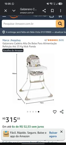 Cadeira de Alimentação Galzerano