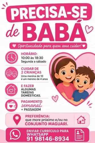 VAGA PARA BABÁ CONJUNTO MAGUARI