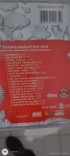 Relíquia do Boi garantido 40 cds de 2016 CELEBRAÇÃO