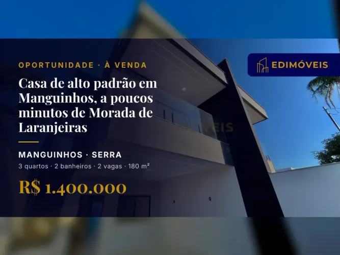 Oportunidade em Manguinhos: Casa 3 quartos com acabamentos de alto padrão