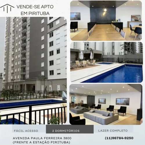 VENDE-SE apto NOVO 2 dormitórios em Pirituba 