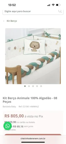 Kit berço completo (acompanha almofada de amamentação e trocador )Batistela