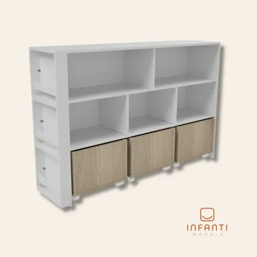 Armário organizador de brinquedos com gavetões - Novo