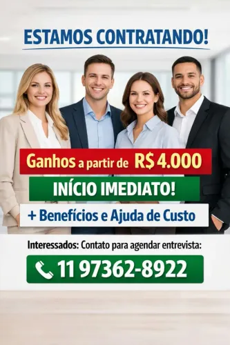 Vagas para corretores com ou sem experiência para trabalhar no Jaçanã salão e online. 