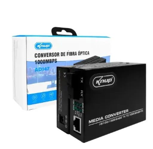 Par Conversor Mídia Fibra Óptica A+b Gigabit 1000 Mbps Rj45