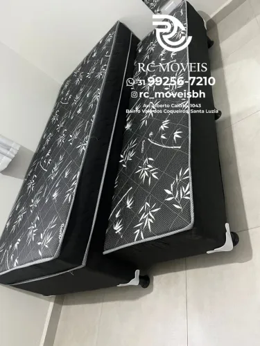 Cama Box Solteiro Bibox 88x1.88 com Cama Auxiliar e Colchão D33 - Conjunto Completo