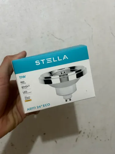 5 Spots direcionáveis com lâmpada Stella AR111 LED 11W branco quente