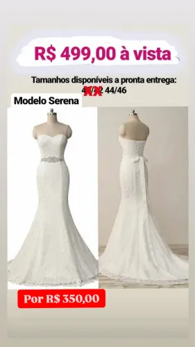 Vestidos de noiva novo sem uso para venda