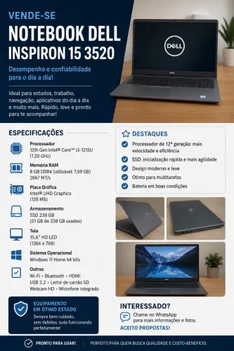 Notebook Dell Inspiron 15 3520