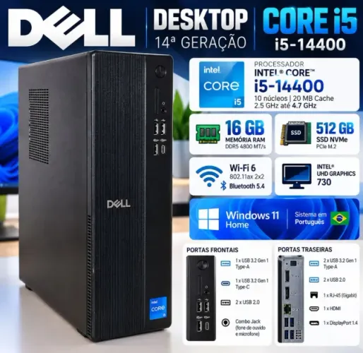 Pc Dell slim i5 14400 ddr5 16gb