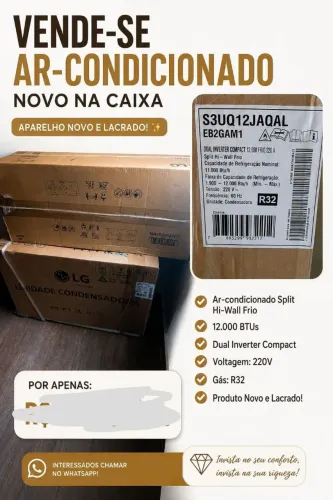 Ar condicionado em perfeito estado. Novo na caixa