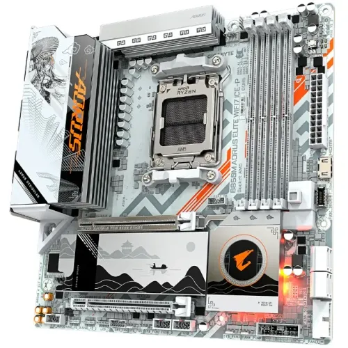 Placa Mãe Gigabyte B850M AORUS Elite Wi-Fi 7 ICE-P Socket AM5