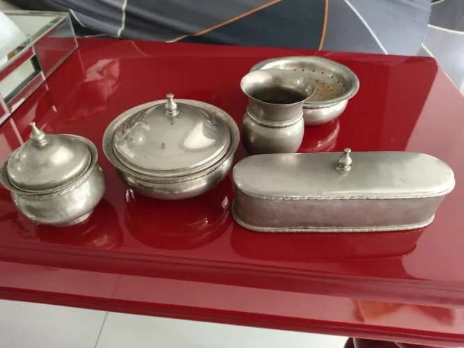 Raridade | Conjunto de Toucador Art Déco Completo - 5 Peças Coordenadas (Anos 1930/1950)