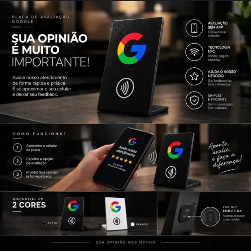 Placa avaliação Google Nfc