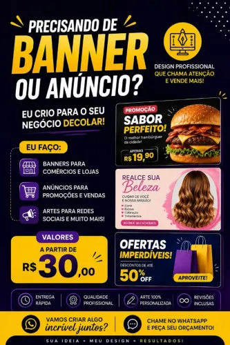 Criou banner para seu negócio decolar