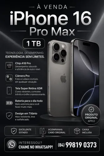 IPHONE 15 PRO MAX DE 1 TB CAPACIDADE MÁXIMA