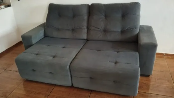 Sofá 3 Lugares Retrátil E Reclinável Bonno Suede Linoforte