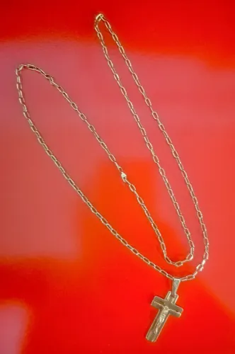 Corrente ouro 18k + crucifixo