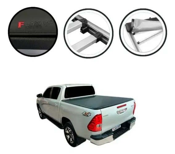 Capota Marítima Hilux Cabine Dupla 2016 a 2025 Flash Cover Preta