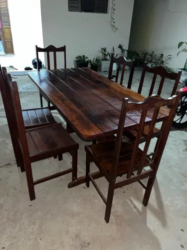 Mesa De Madeira 6 Cadeiras