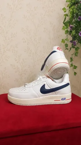 Tênis Nike Air Force 1 Premium Masculino Branco/Marinho - Novo - Tam 41
