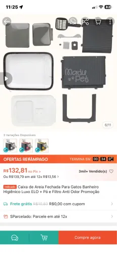 Caixa de areia para gatos