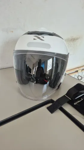 Capacete Norisk n°60 aberto, branco brilhante.