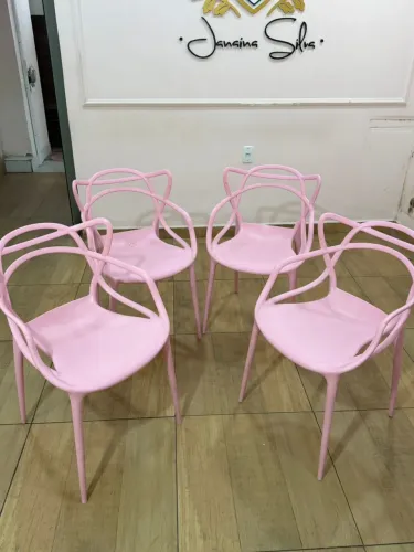 ? Cadeiras Rosa Estilo Moderno - Conjunto com 4 unidades
