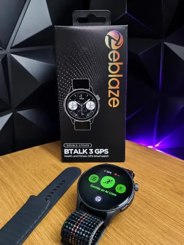 SMARTWATCH BTALK 3 GPS ORIGINAL + TREINOS COM STRAVA + CHAMADAS + SAÚDE