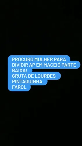 Procuro mulher para dividir apartamento
