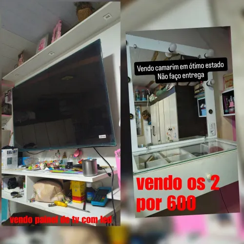 Vendo painel de tv e um camarim