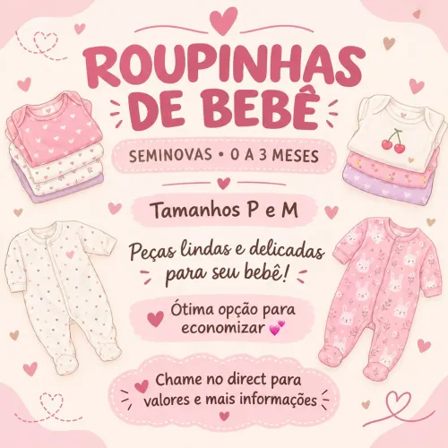 44 peças de roupa de bebê 0 a 3 meses