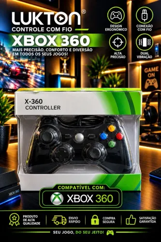 Controle com fio Xbox 360 Novo Promoção