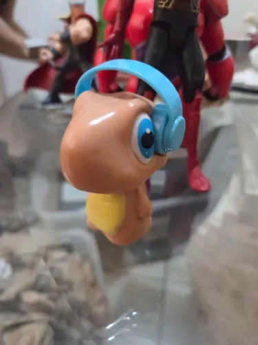 Boneco Tortuguita Com Fone De Ouvido Azul Arcor Colecionável