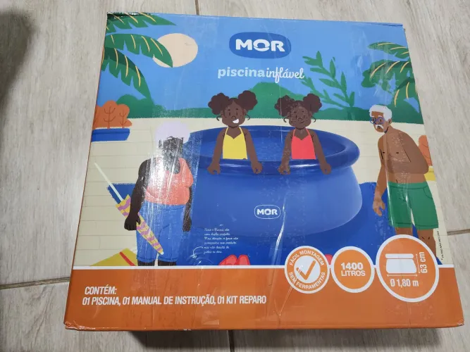 Piscina inflável MOR 1400 litros 1,80 m X 63 cm usada apenas uma vez