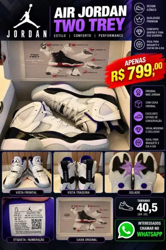 tênis jordan jumpman two trey branco 39