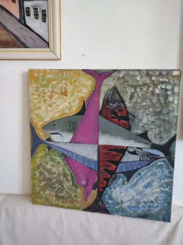 Quadro de peixes a oleo