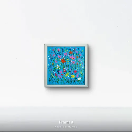 Quadro de arte floral com textura