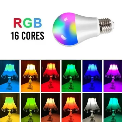 Lâmpada Iluminação Colorida 16 Cores Controle