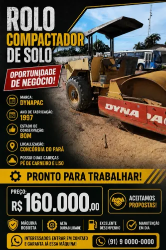 Rolo Compactador Dynapac CA-25 com duas cabeças Pé de Carneiro e Liso