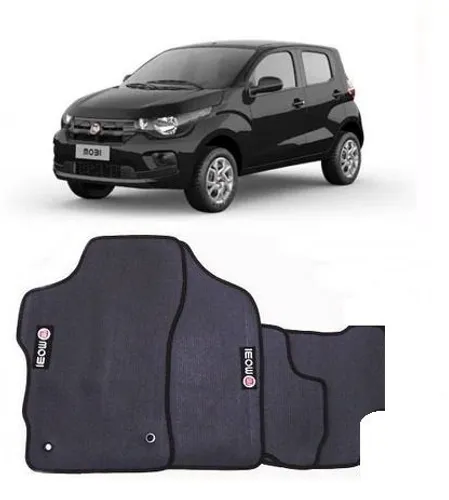 Jogo Tapete wave Fiat Mobi Preto Personalizado Com Logo Bordado 4pcs dsdsdsds