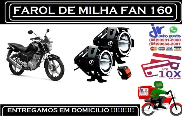 Par Farol Auxiliar Milha Honda Fan 160 Angel Eyes U7