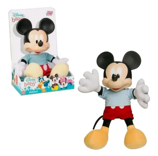 Boneco Mickey Mouse Pelúcia Disney Baby NOVO