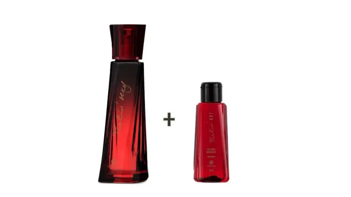 Kit perfume feelin sexy+óleo hot morango 