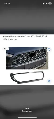 Aplique grade corolla cross 19\24 carbono Original