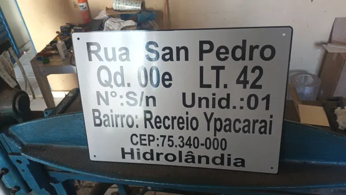 Placa endereço pronto 1 hrs