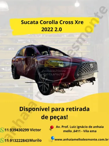 Sucata Corolla Cross Xre 2022 2.0 