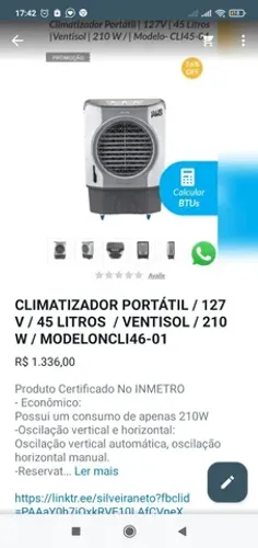CLIMATIZADOR 45 LITROS VENTISOL 210 W / NCI146-01